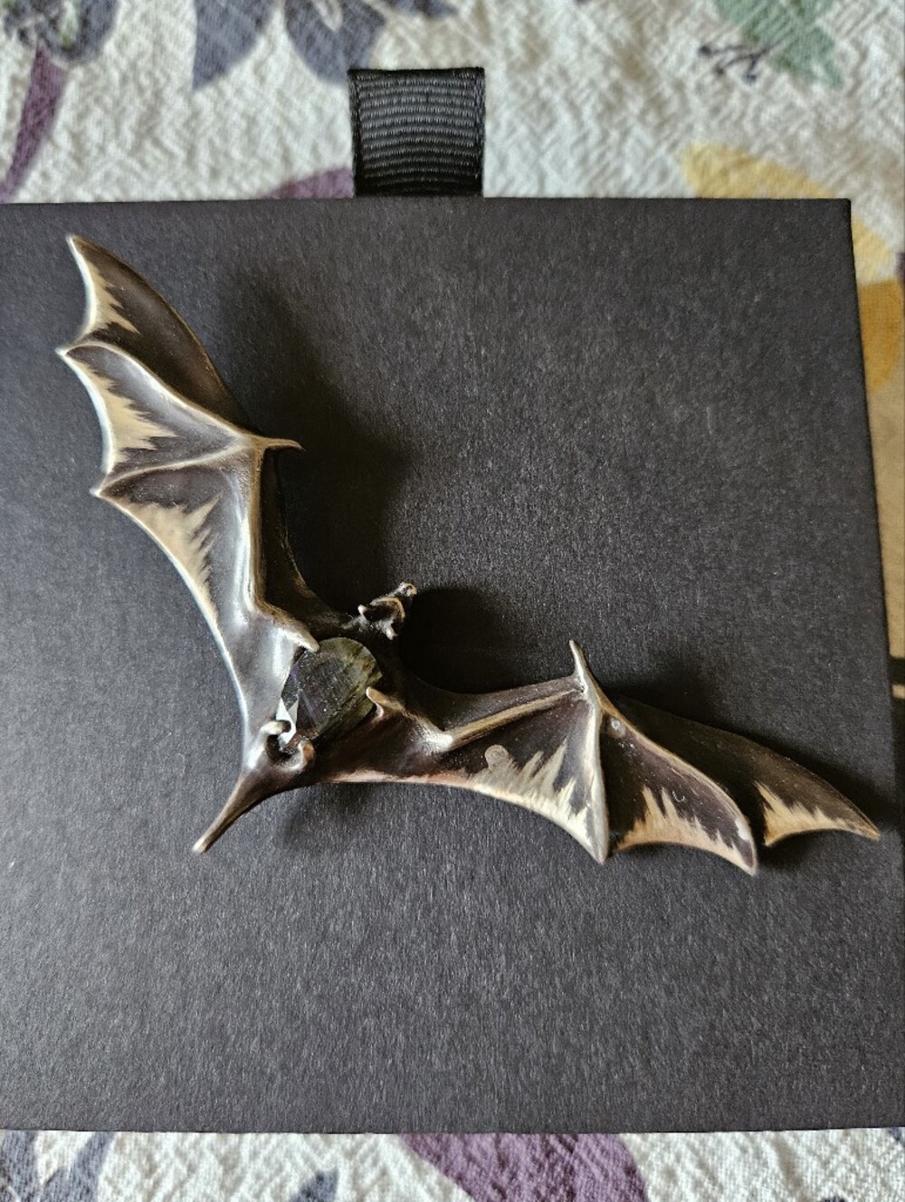 Bat Necklace with Purple labradorite